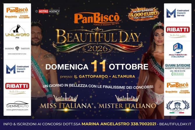 PANBISCÒ BEAUTIFUL DAY 2026 - 16ª edizione - MISS MAGAZINE | BEAUTIFUL DAY